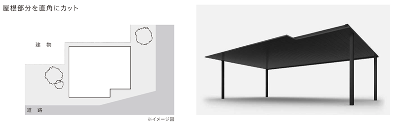 プレーンルーフ　入隅