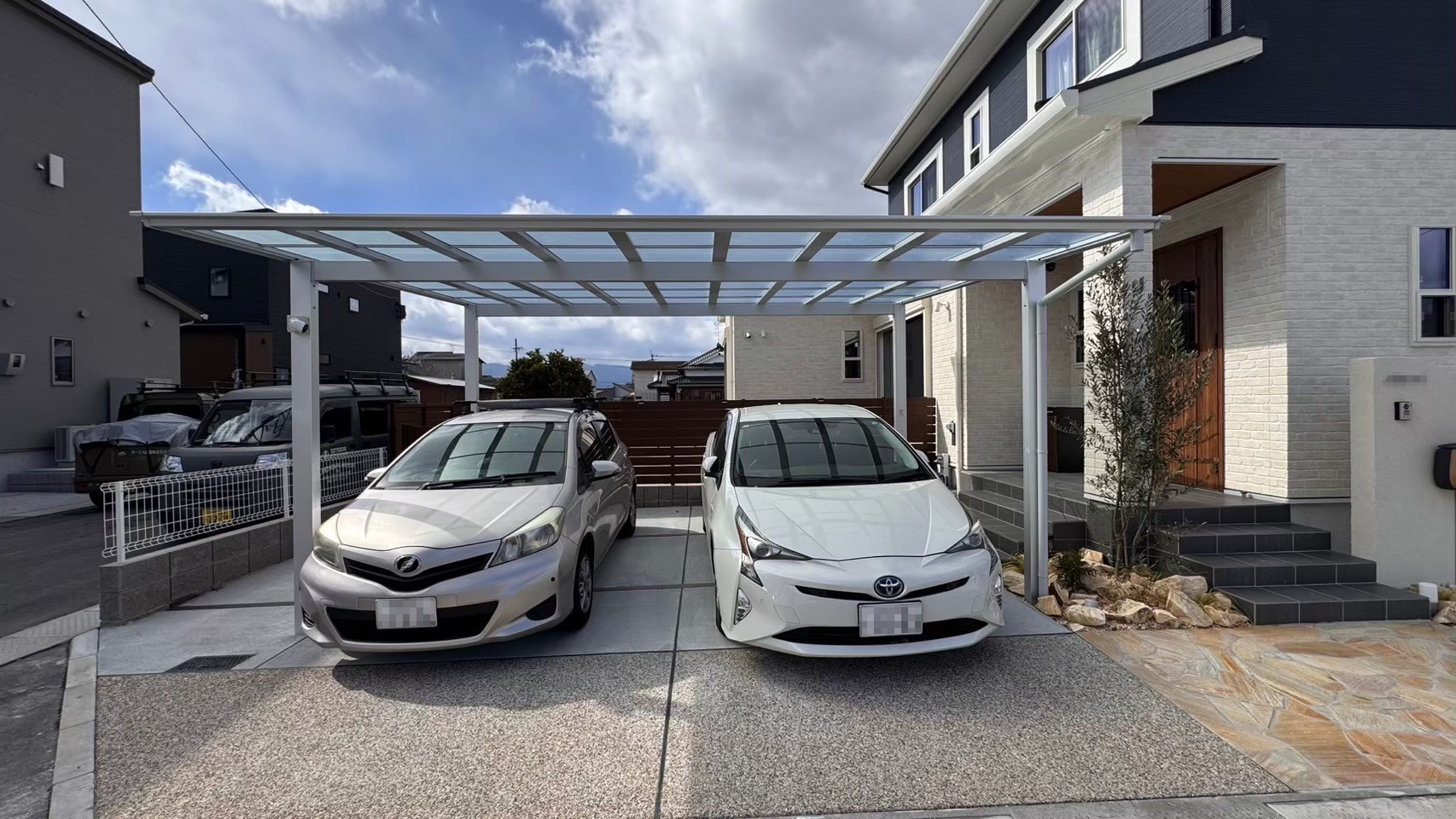 飯塚市 新築外構 カーポート 土間コンクリート