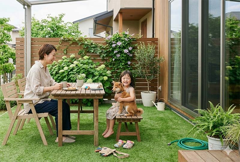 外構を充実させれば、家族みんなが楽しめる空間になります。