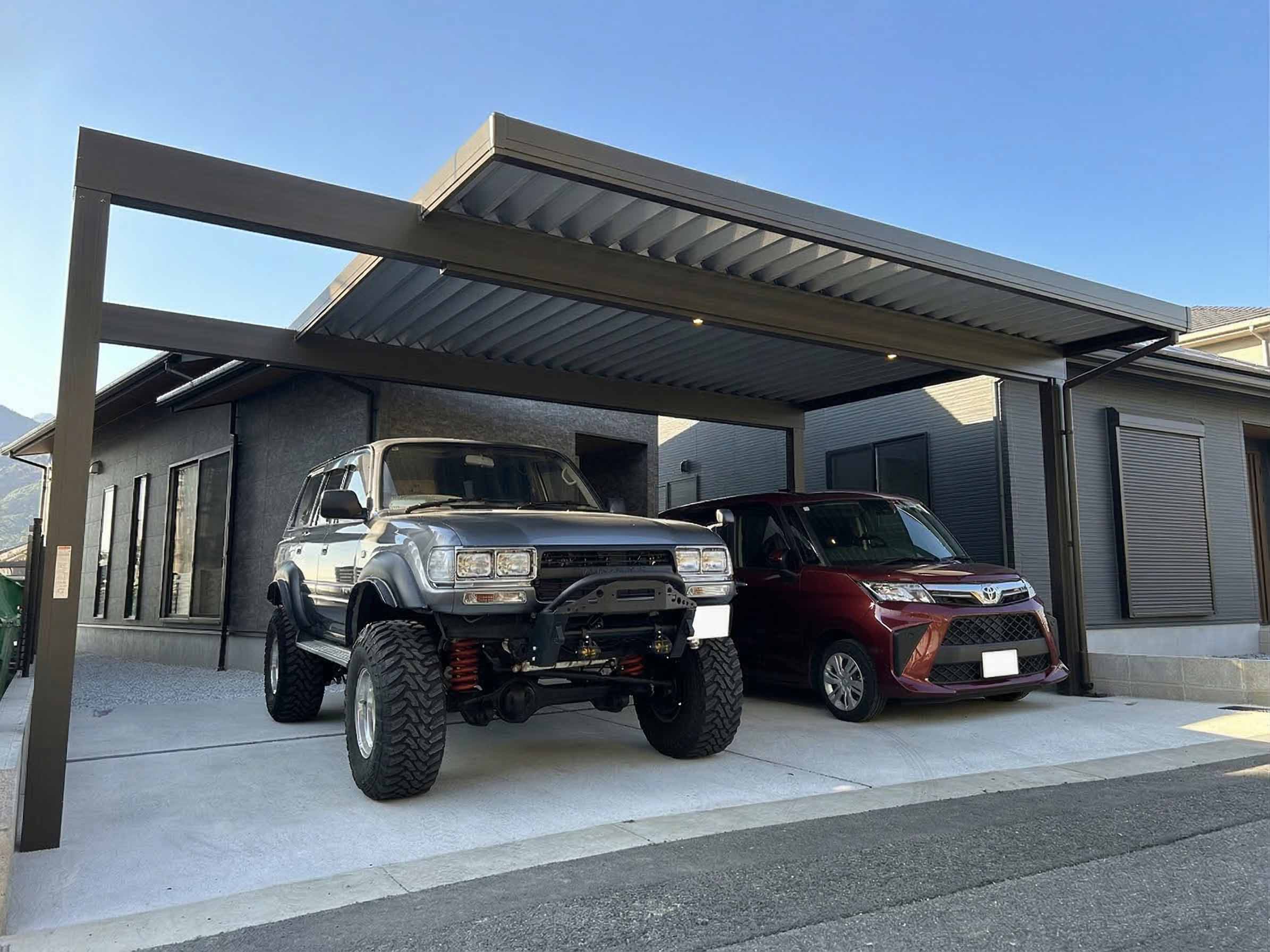 LIXIL:カーポートSWの「梁(はり)延長」仕様