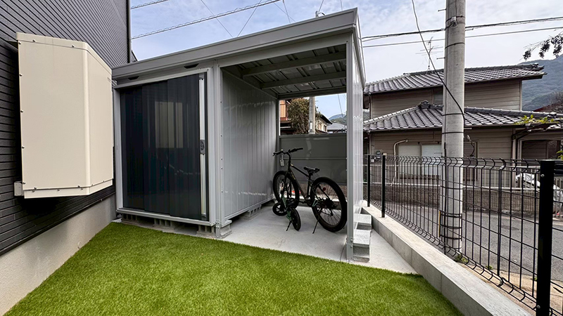 自転車・アウトドア好き必見!「一体型」で実現する快適動線物置