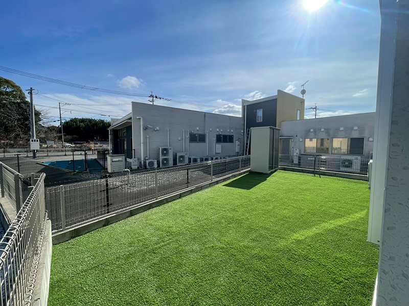 直方市　人工芝 施工事例 ワンライン