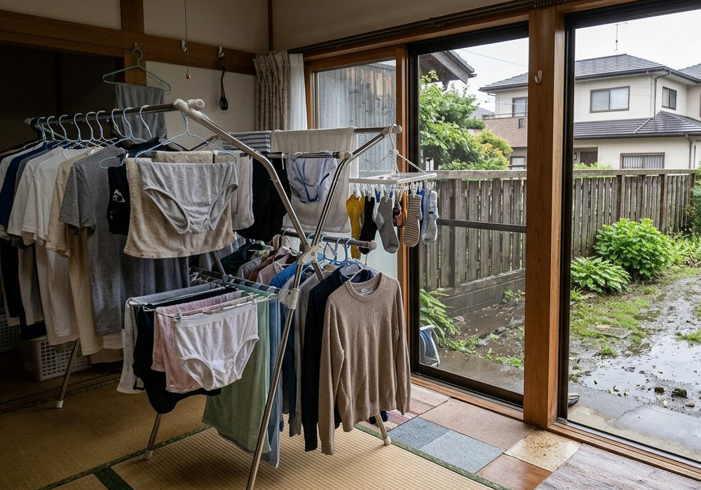 雨の日に外に洗濯物を干す場所がない